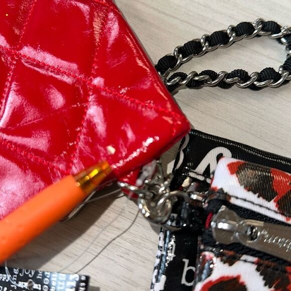 Brighton Red Animal Christmas Print Jingle Triple Pouch Travel Cosmetic Set - Picture 15 of 16